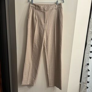House of Harlow 1960 Beige Pleated Straight Leg Trousers Dress Pants Size 8